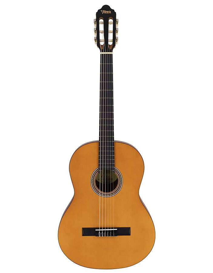 Valencia VC204H hybride klassiek gitaar aanzicht recht van voren