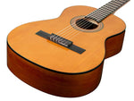 Valencia VC263 3/4 klassiek gitaar aanzicht body schuin