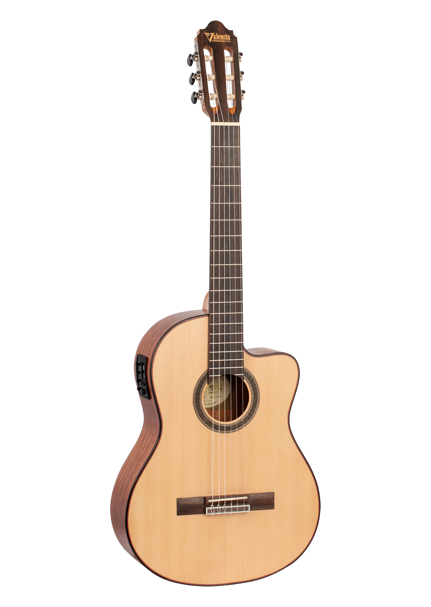 Valencia VC704CE akoestisch/elektrisch klassiek gitaar vooraanzicht