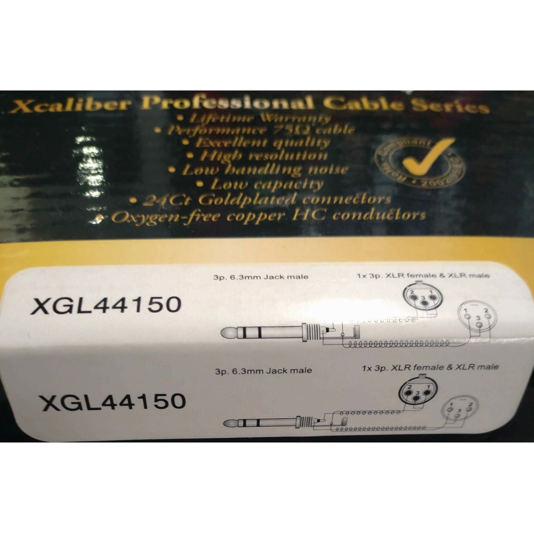 Dap Audio XGL44150 Insert cable TRS Jack split to XLR Male and XLR Female 1.5 meters