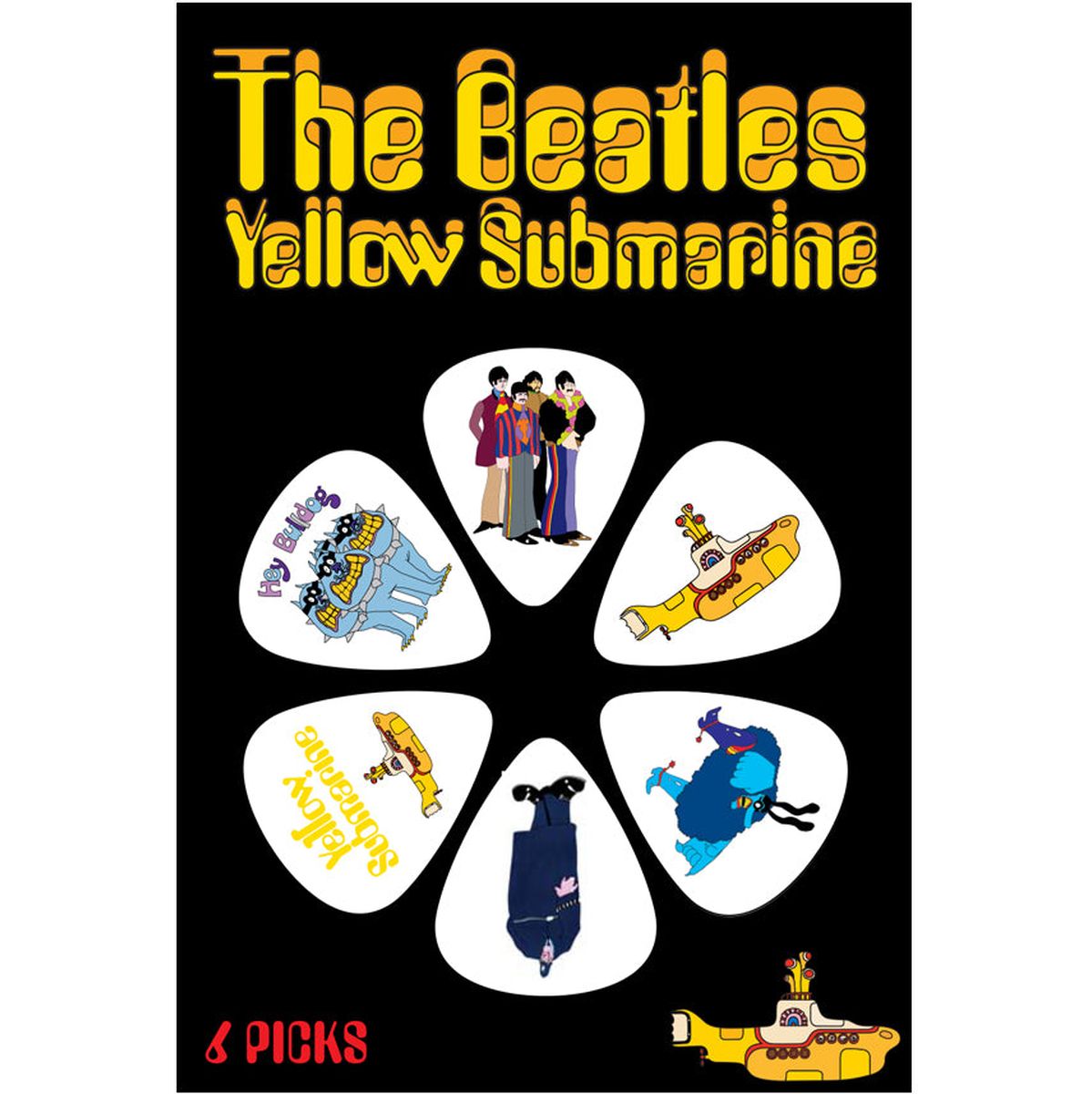 Yellow Submarine Plectrums - Wit  - 6 Pack