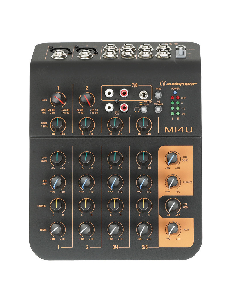 Mi4U 4-kanaals mixer met USB