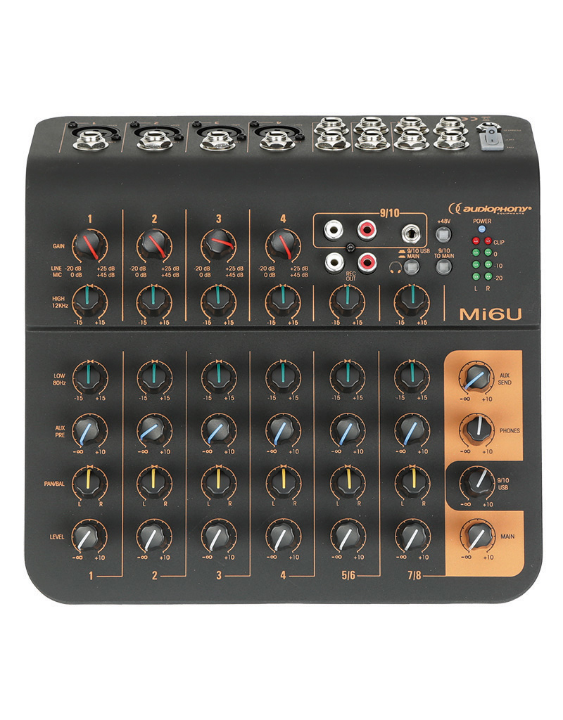 Mi6U 6-kanaals mixer met USB