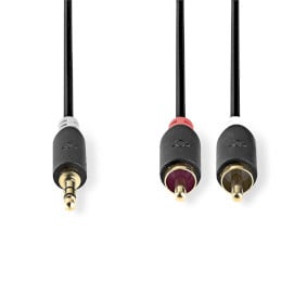 Nedis Stereo audiokabel mini stereo jack naar 2x tulip 1 meter