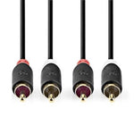 Stereo audiokabel 2x tulip naar 2x tulip 1 meter