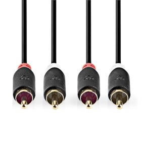 Nedis Stereo audiokabel 2x tulip naar 2x tulip 5 meter