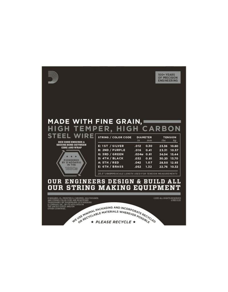 D'addario ECG25 Light chrome jazz guitar strings 012-052