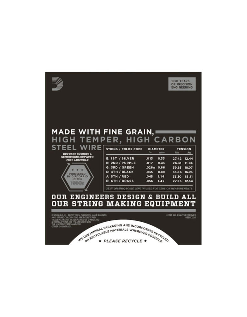 D'addario ECG26 Medium chrome jazz guitar strings 013-056