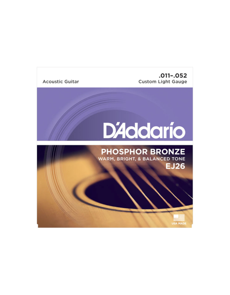 D'addario EJ26 Custom light acoustic guitar strings 011-052