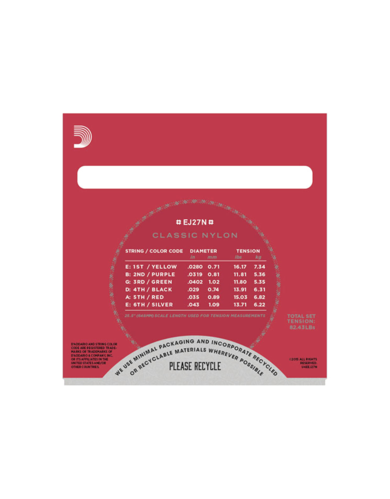 D'addario EJ27N Normal tension classical guitar strings