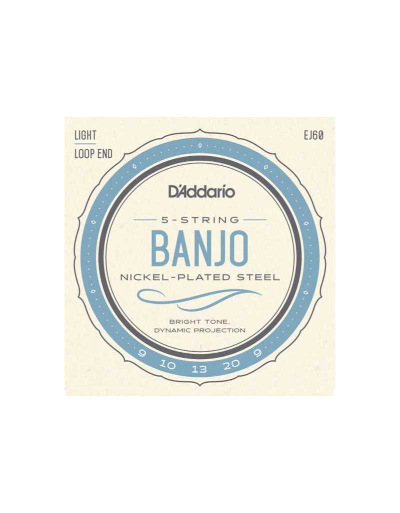 D'addario EJ60 5-string light banjo strings 009-020