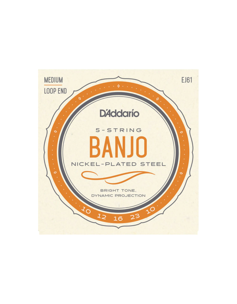 D'addario EJ61 5-string medium banjo strings 010-023 