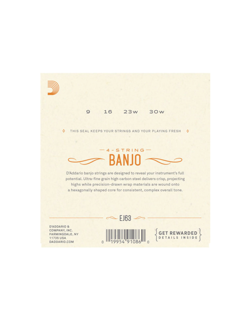D'addario EJ63 Light Tenor banjo strings 009-030