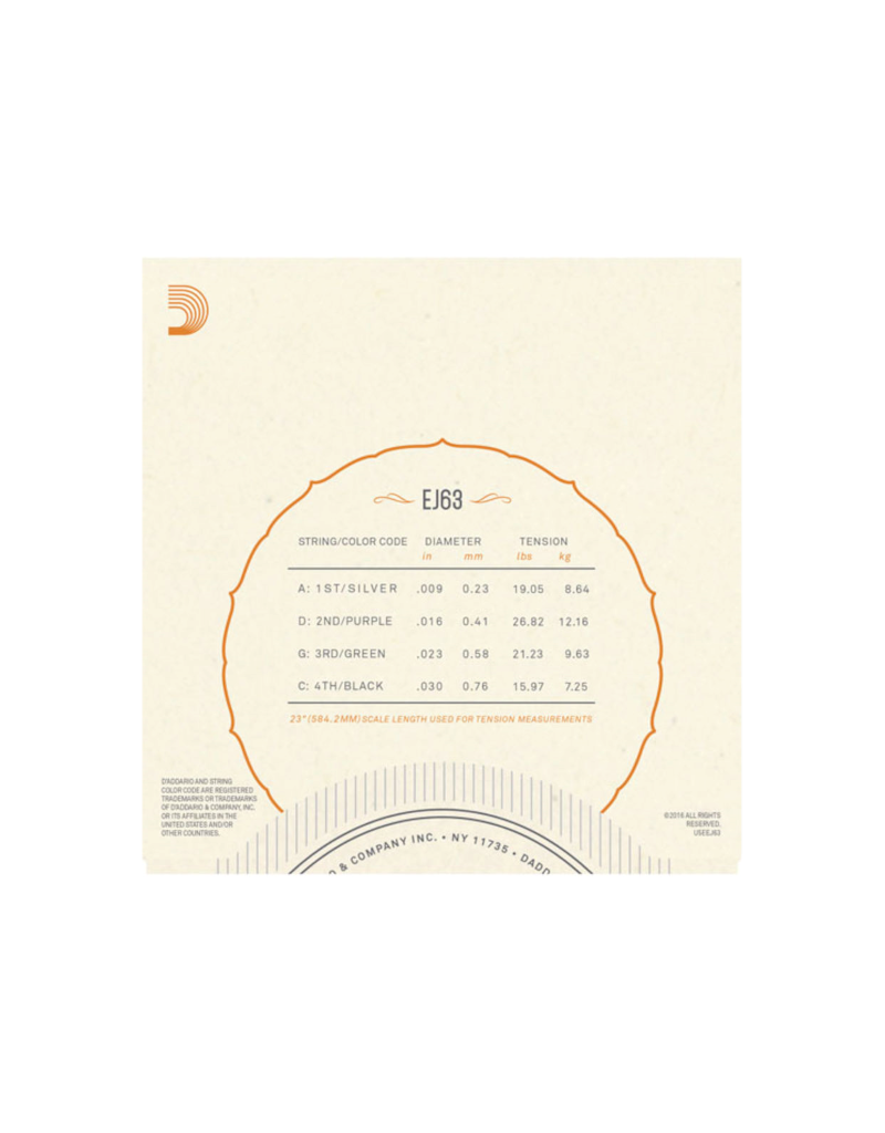 D'addario EJ63 Light Tenor banjo strings 009-030