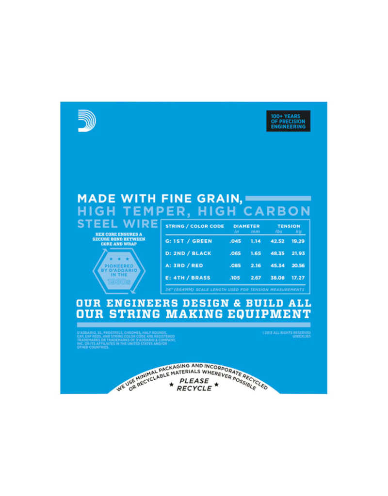 D'addario EXL165 Long scale bass guitar strings 045-105