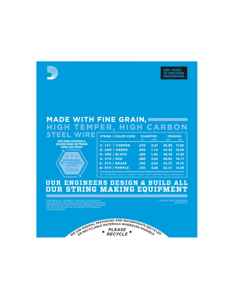 D'addario EXL170-6 Long scale 6-string bass guitar strings 032-130