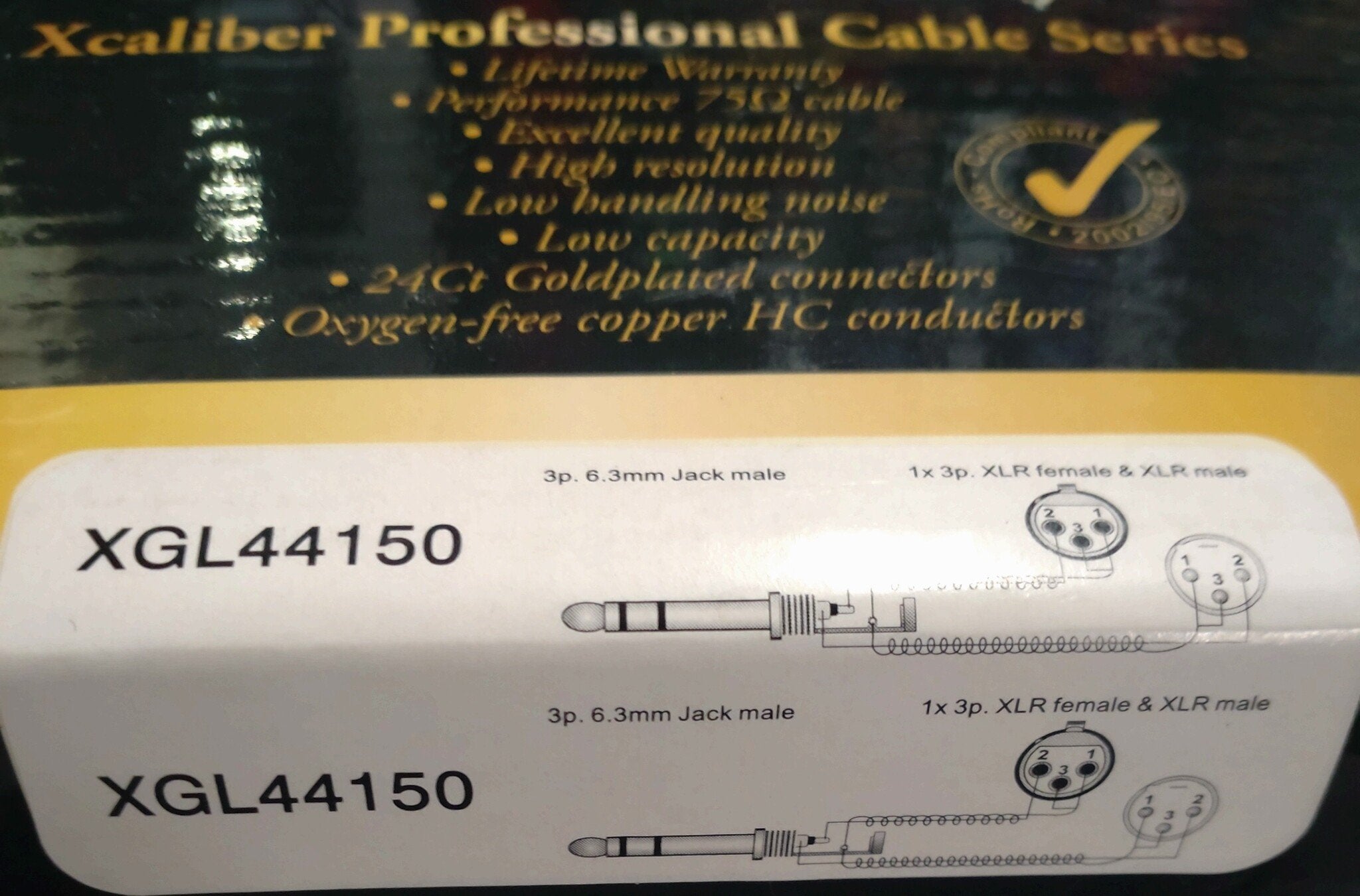 Dap Audio XGL44150 Insert kabel TRS Jack split naar XLR Male en XLR Female 1,5 meter