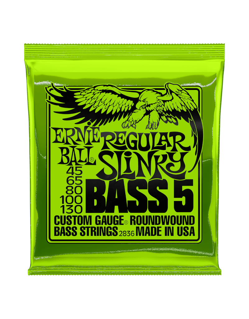 Ernie Ball 2836 Regular Slinky Bass 5-String Bass Guitar Strings 045-130