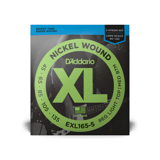 D'addario EXL165-5 Long scale 5-string bass guitar strings 045-135