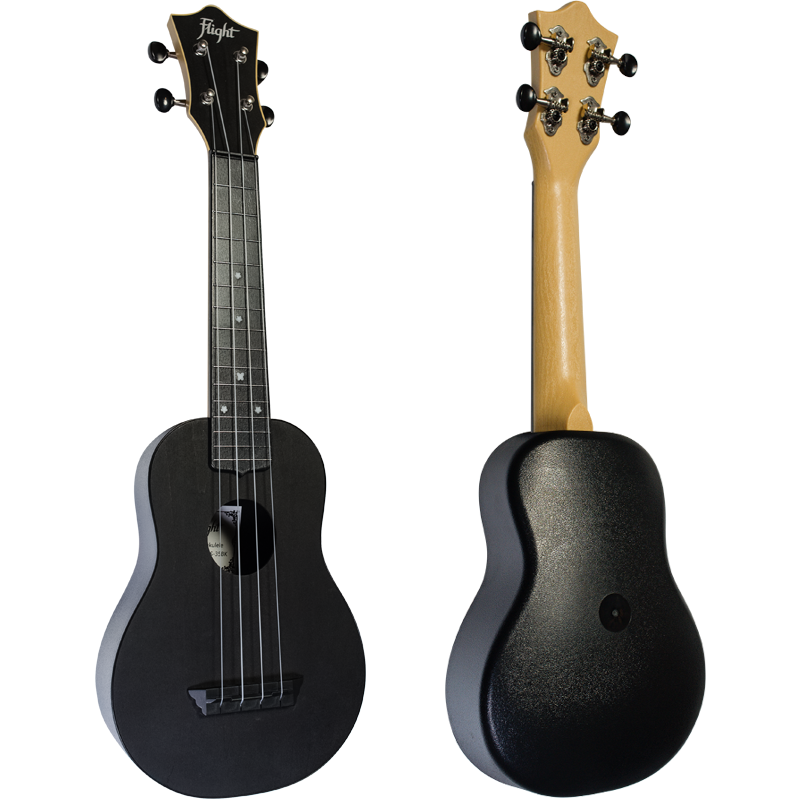 TUS35 Travel zwart sopraan ukelele