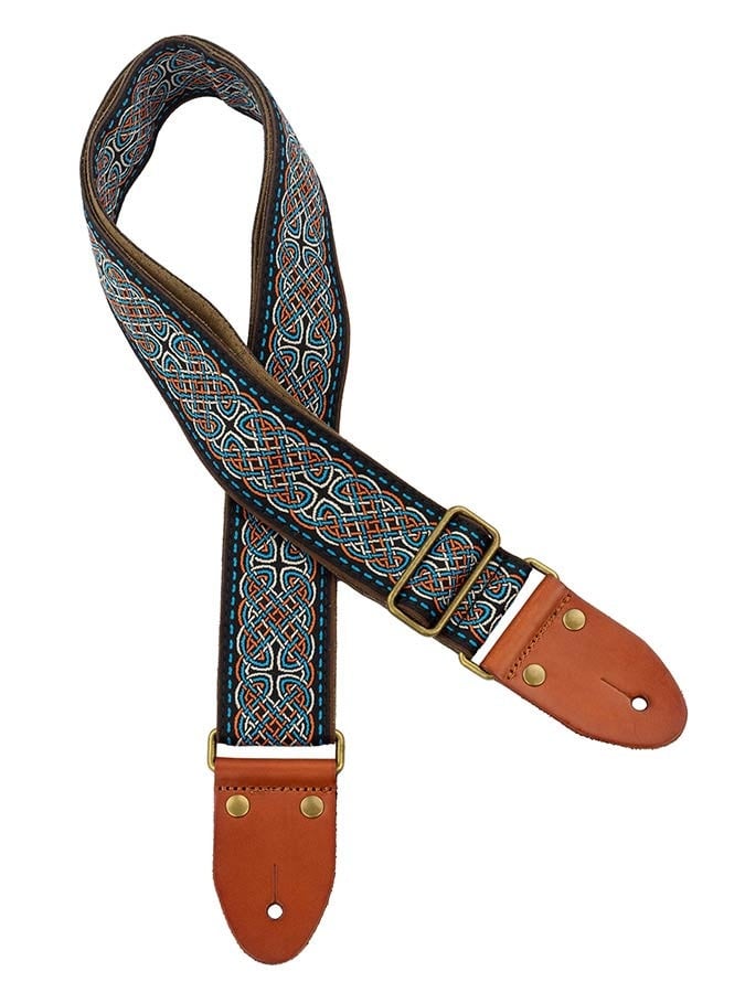 Gaucho Authentic deluxe series black/blue guitar strap