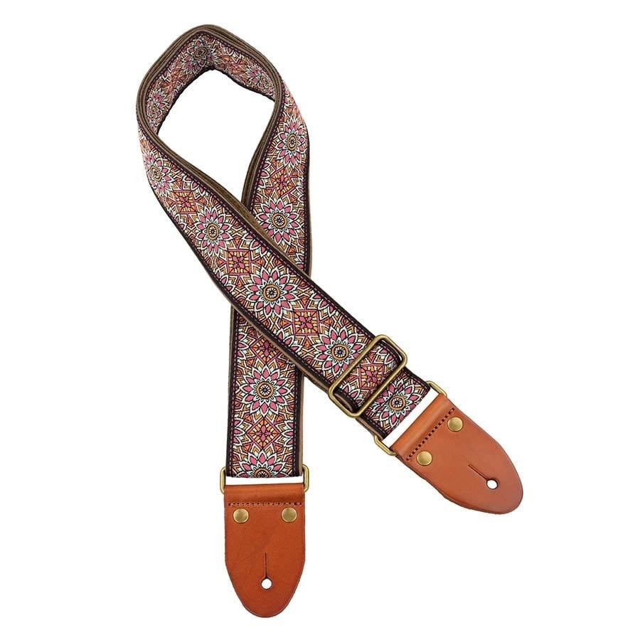 Authentiek deluxe serie zwart/blauw/rode gitaar riem