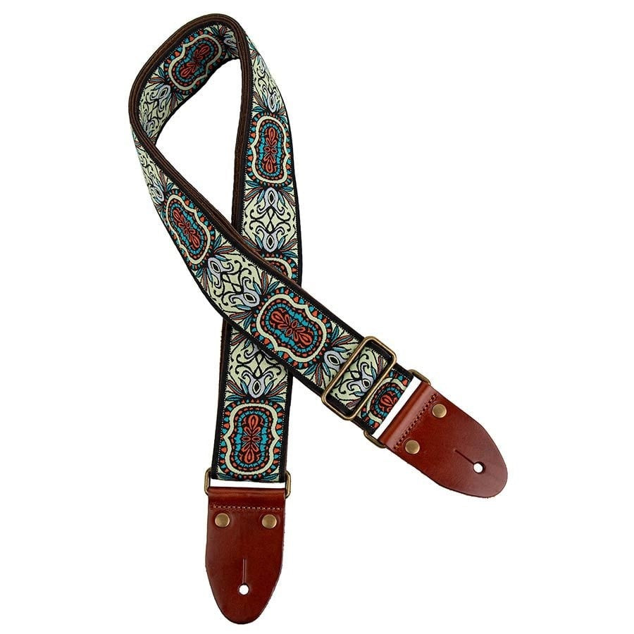 Klassieke jacquard serie groen/rood/blauwe gitaar riem