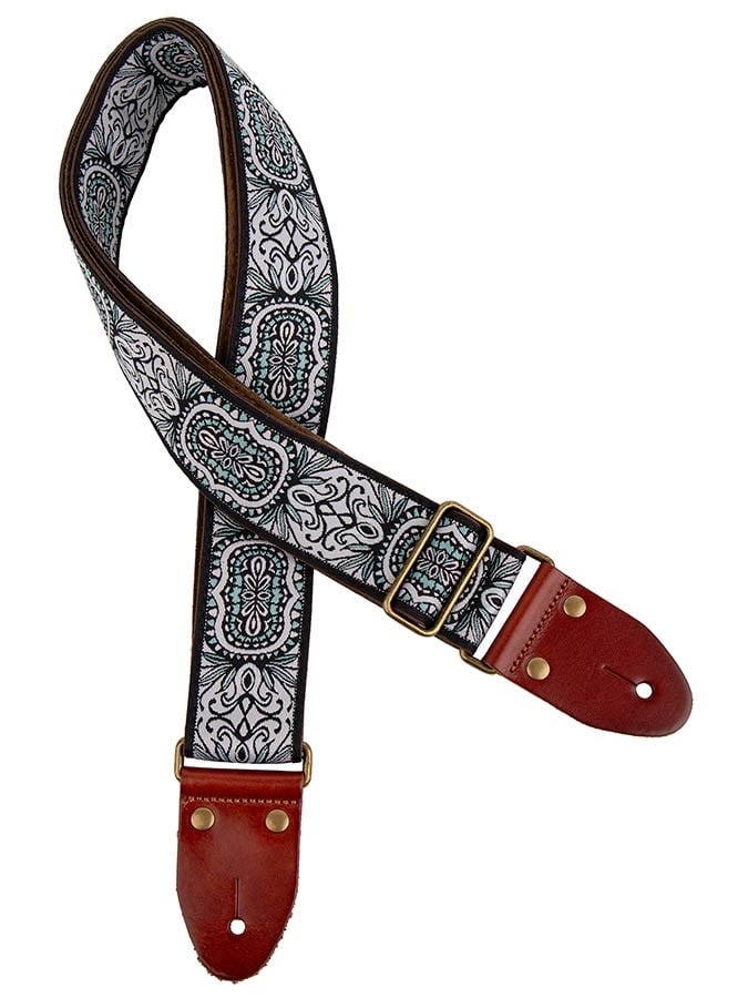 Klassieke jacquard serie wit/blauwe gitaar riem
