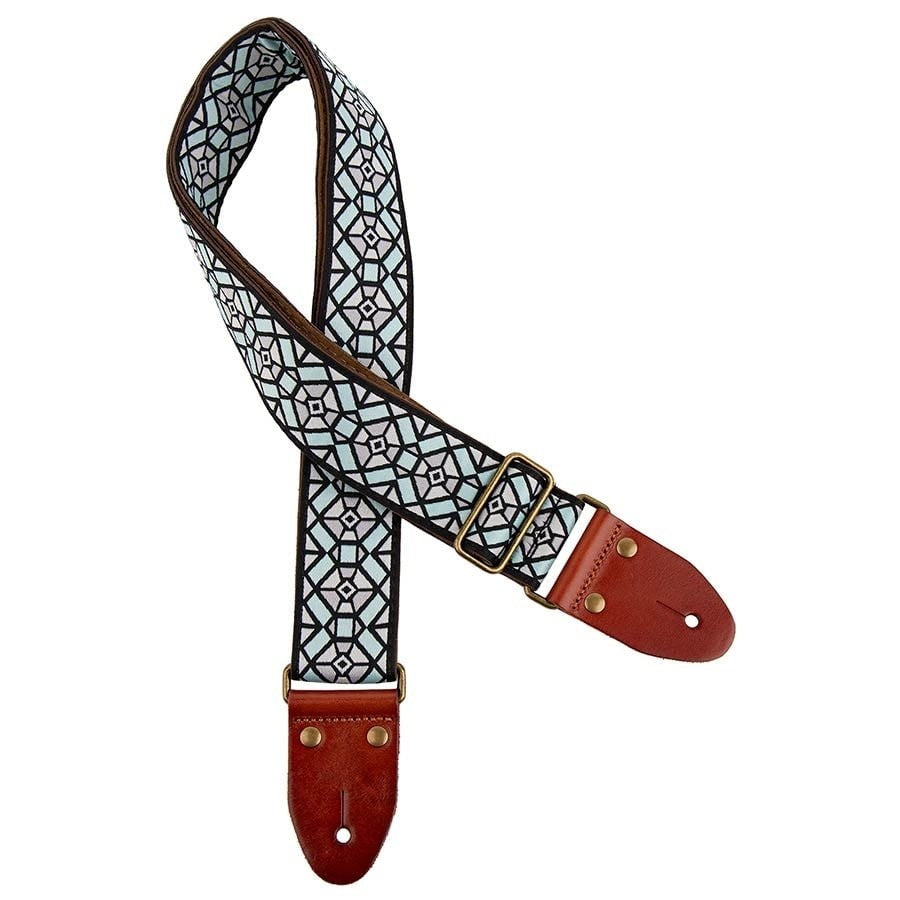 Klassieke jacquard serie blauw/grijze gitaar riem