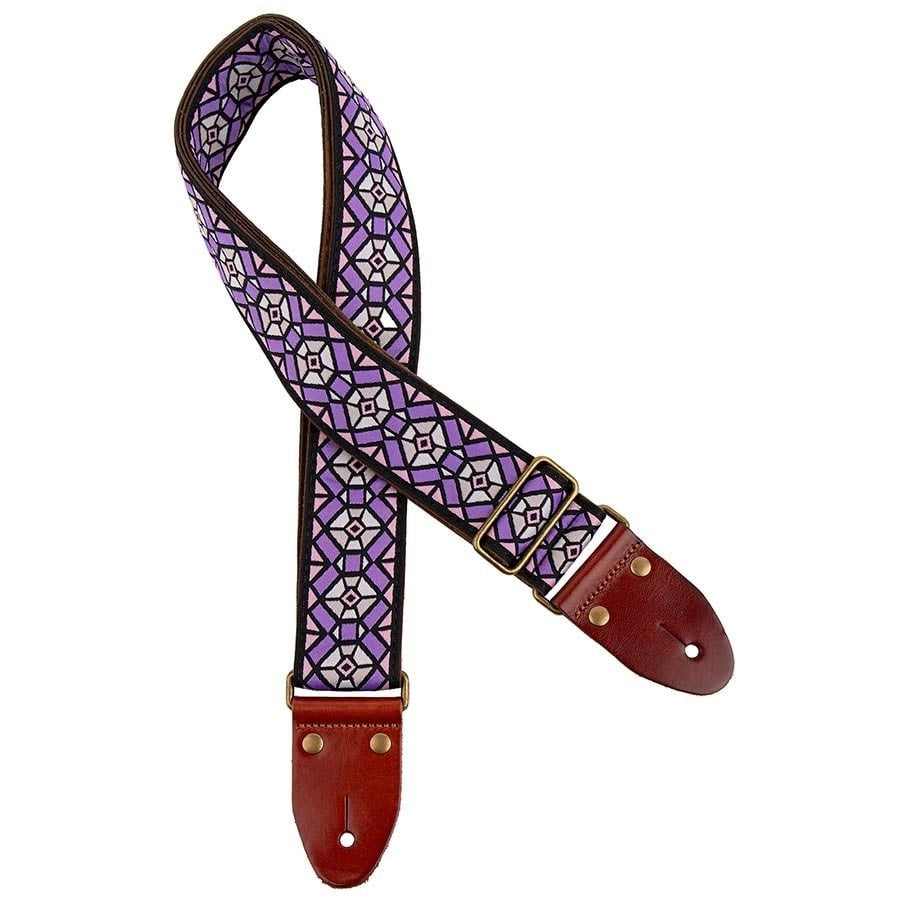 Klassieke jacquard serie paars/roze gitaar riem