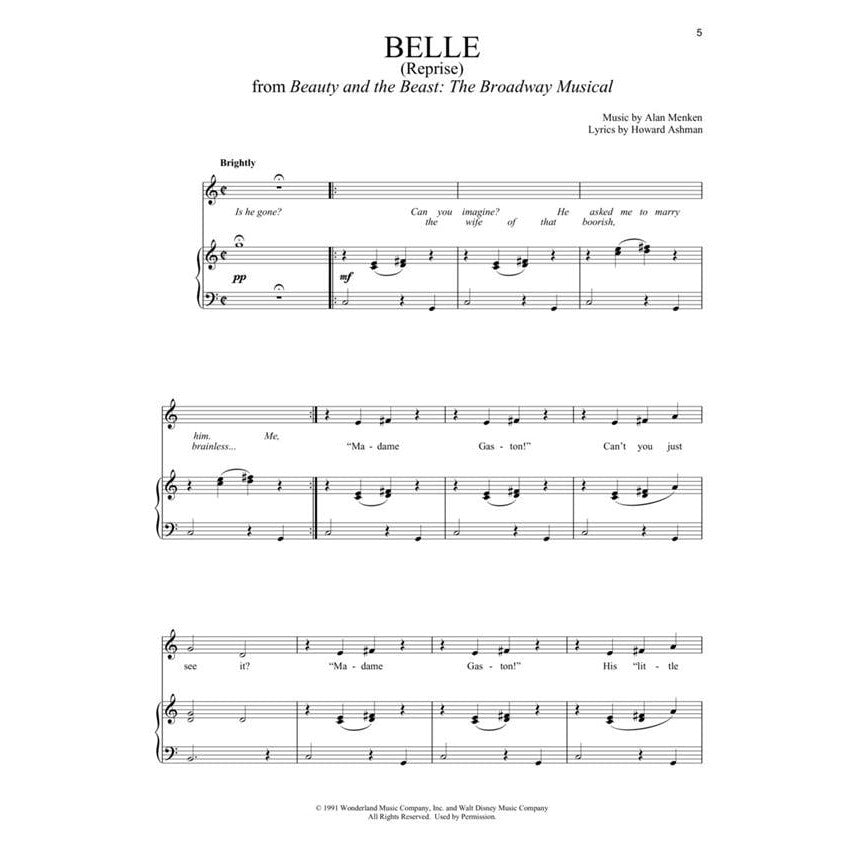 Hal Leonard Disney Ingénue songbook Piano-Vocal