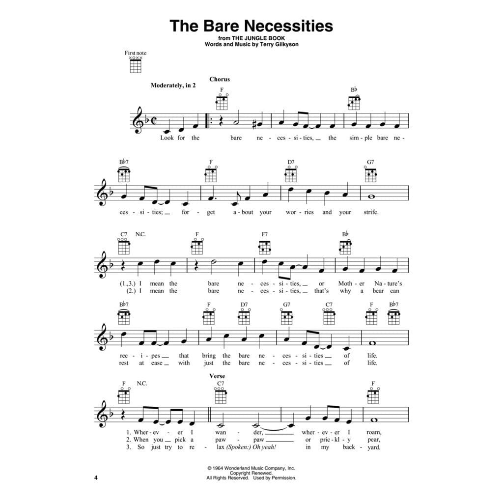 Disney Fun songs for Ukulele