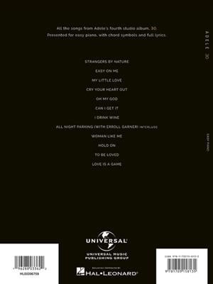 Hal Leonard Adele 30 - Easy Piano