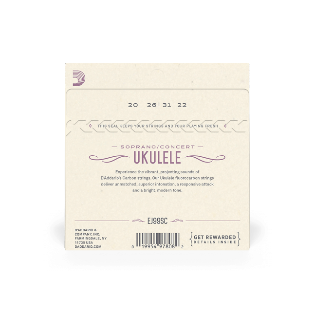 D'addario EJ99SC Fluorocarbon soprano/concert ukulele strings