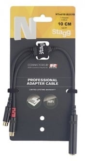Stagg Y-adapter kabel 2x contra cinch naar contra stereo jack