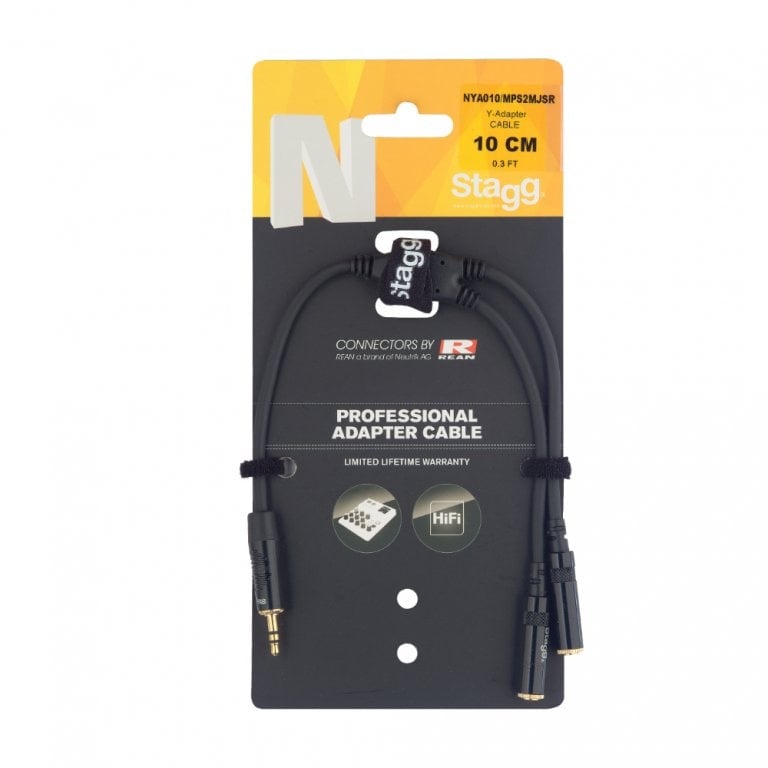 Stagg Y-adapter kabel mini stereo jack naar 2x contra mini stereo jack