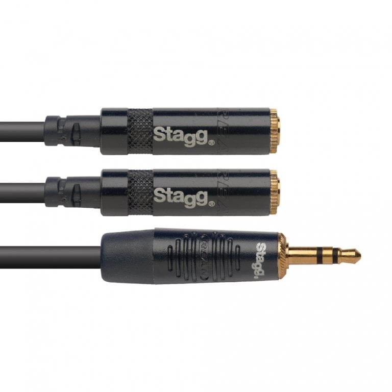 Y-adapter kabel mini stereo jack naar 2x contra mini stereo jack