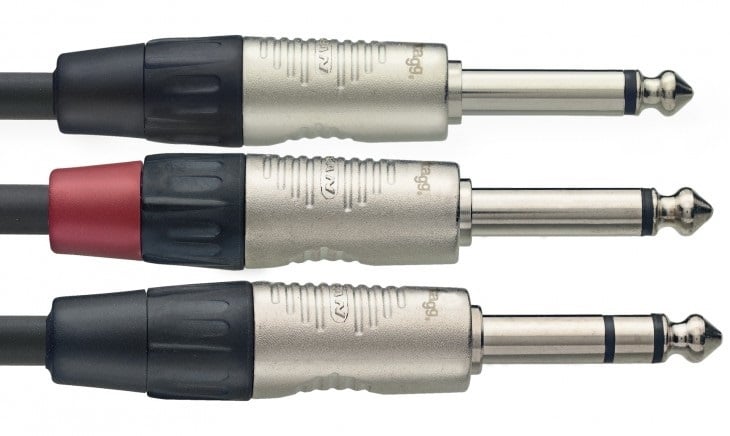 Stagg Audio kabel 6,3mm jack stereo naar 2x 6,3mm jack mono male 1 meter