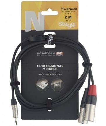 Stagg XLR kabel 2x XLR male naar 3,5mm jack stereo 2 meter