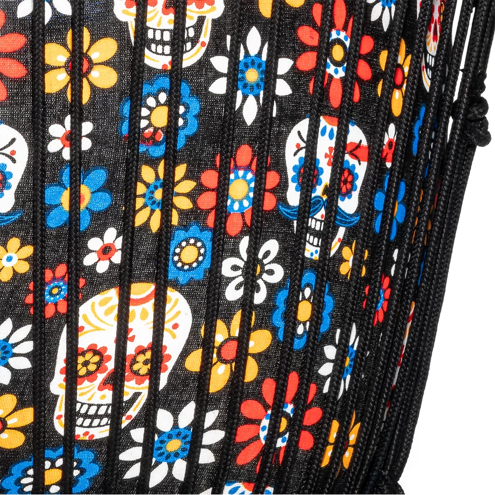PADJ7-L-F Rope tuned 12" djembe Day of the Dead