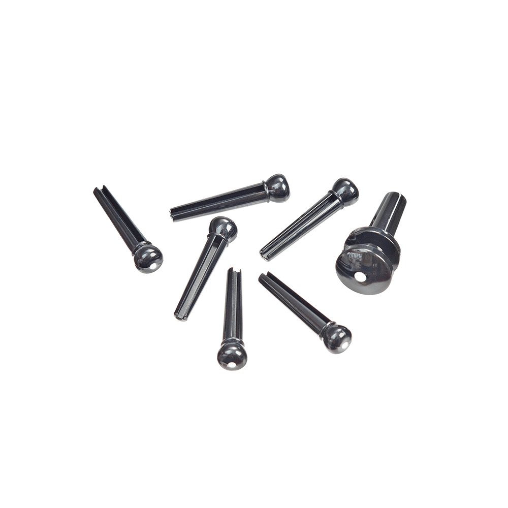 D'addario Plastic bridge pins black with white dot