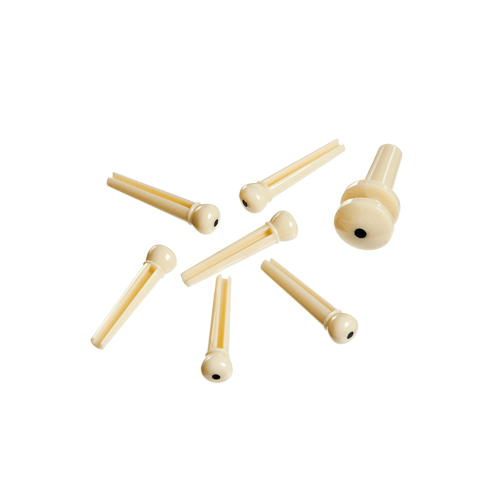 D'addario Plastic bridge pins ivory with black dot
