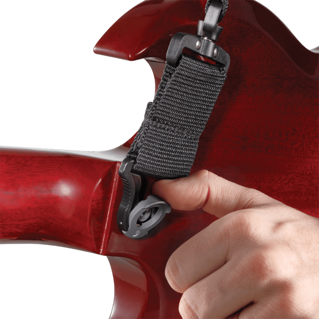 PWSALSV00 Auto Lock swivel polypro gitaar riem zwart